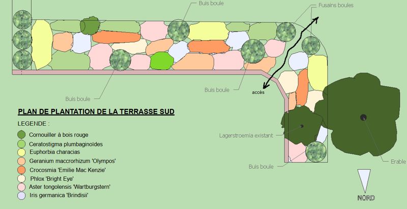 Plan de plantation terrasse